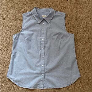 Talbots Light Blue Sleeveless Button-Front Blouse